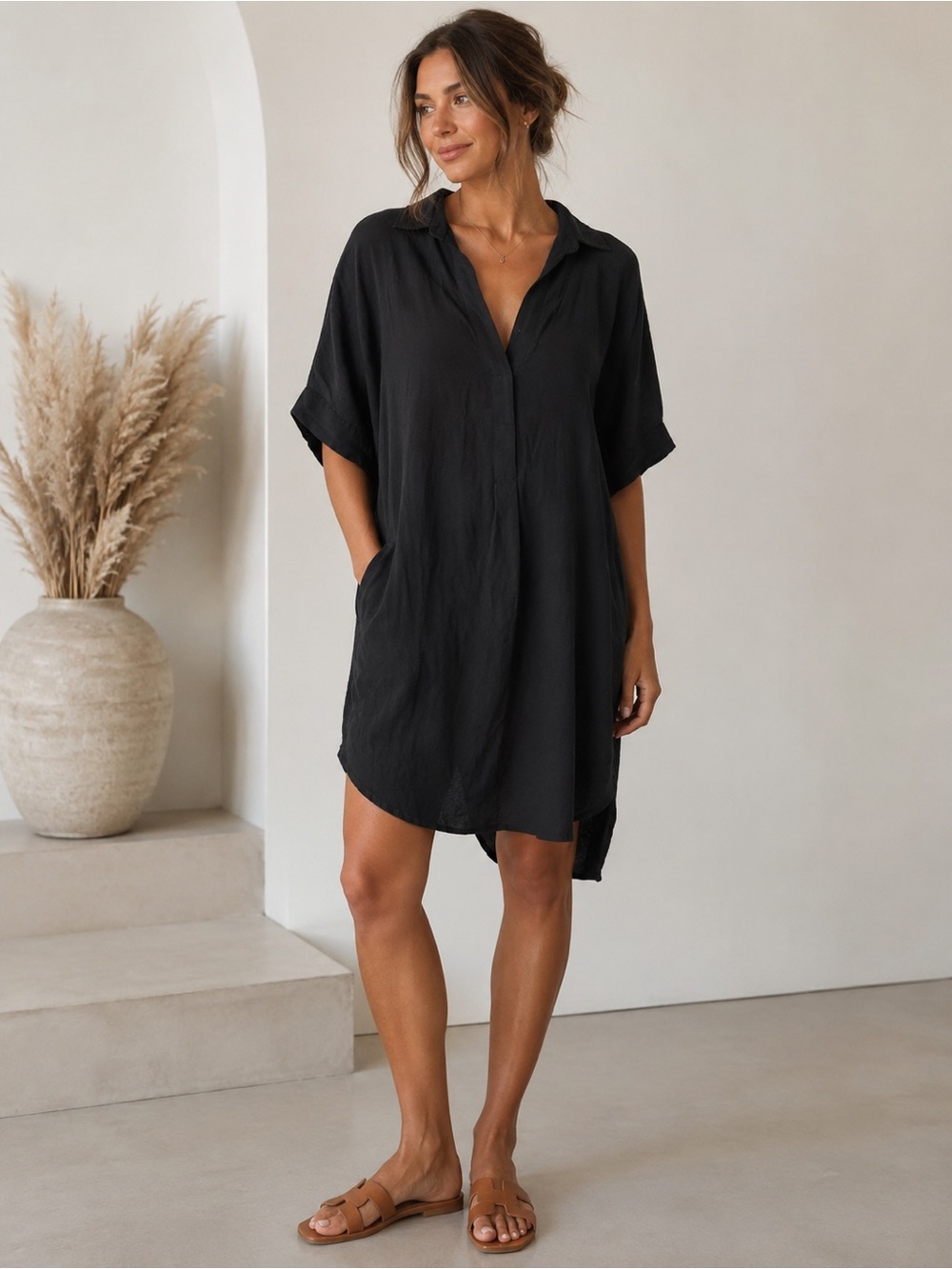NIC+ZOE Black Shirt Dress